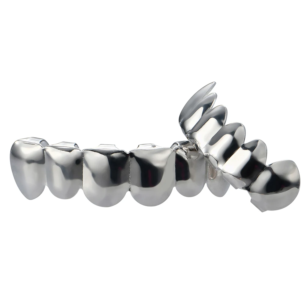 

MATHALLA Hip Hop Rock Tooth Hat Tooth Grill Smooth Top and Bottom Tooth Grill Men's Women's Gifts Halloween Accessories