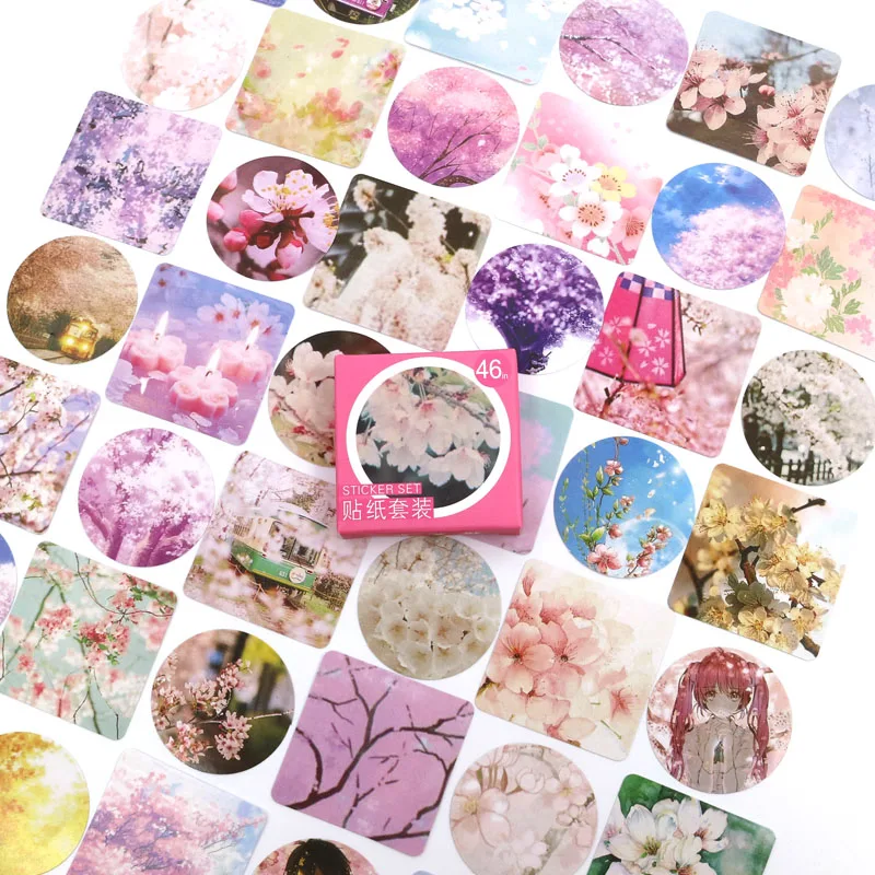 Сакура Цветы Наклейки вручную учетной записи украшение стены стикеры сделай сам