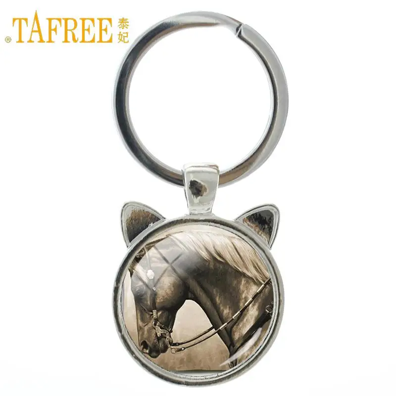 TAFREE 2017 Vintage Brand Pentium Horse keychain strength beauty tall shiny hair color key chain fashion ring holder jewelry A06