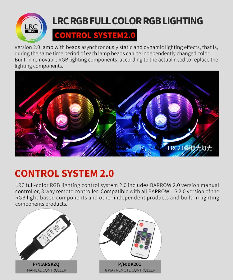 Курган для RyzenAMD/AM4/AM3 cpu водоблок зеркало Экстрим, LRC RGB v2 акрил микрорезка микроводный LTFHBA-04N-V2