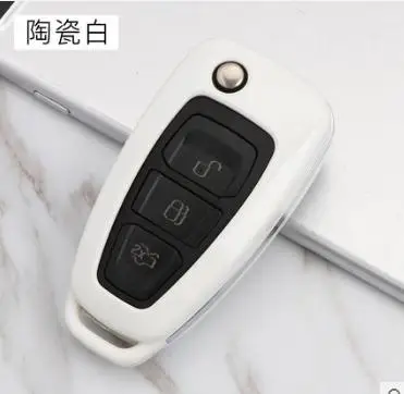 white case Пульт дистанционного управления Abs для салона автомобиля аксессуары для ключей чехол для ключей умный держатель подходит для ford ecsport/ фокус/fiesta/kuga - Название цвета: white case
