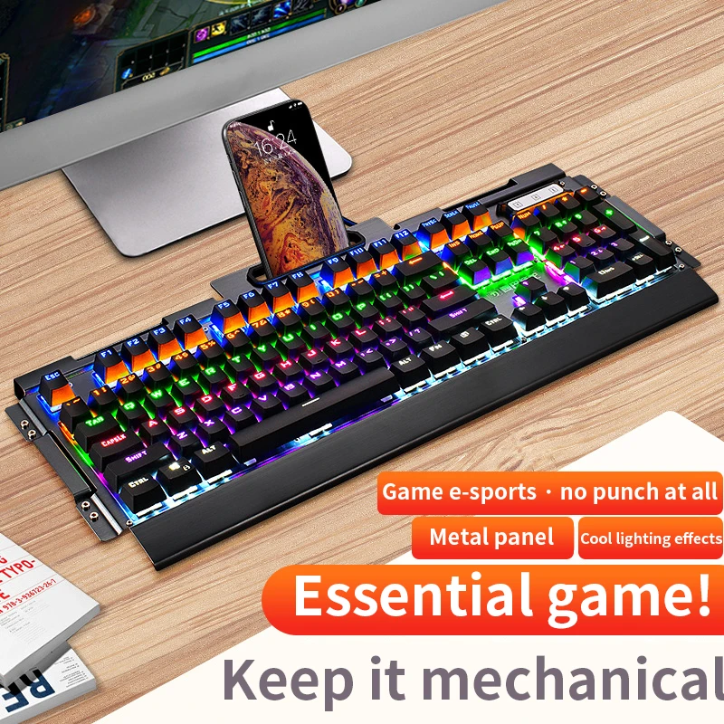 Mechanical Keyboard 104 keys Blue Switch Gaming Keyboards for Apple IBM PH Gateway Tablet Laptop Desktop computer USB | Компьютеры и