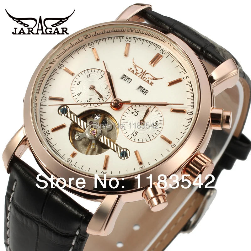 Высококачественные Новые Автоматические Мужские часы с турбийоном Jargar черным