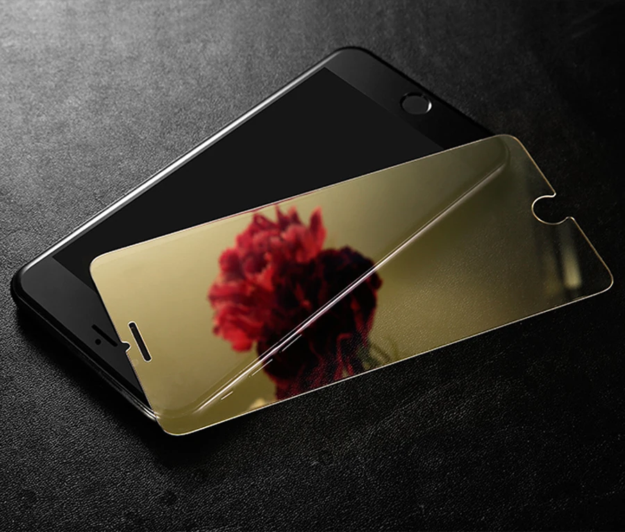 Цветное зеркальное закаленное стекло для iPhone X XR XS 12 Pro MAX 8 7 6 6s Plus 11Pro 9H защита