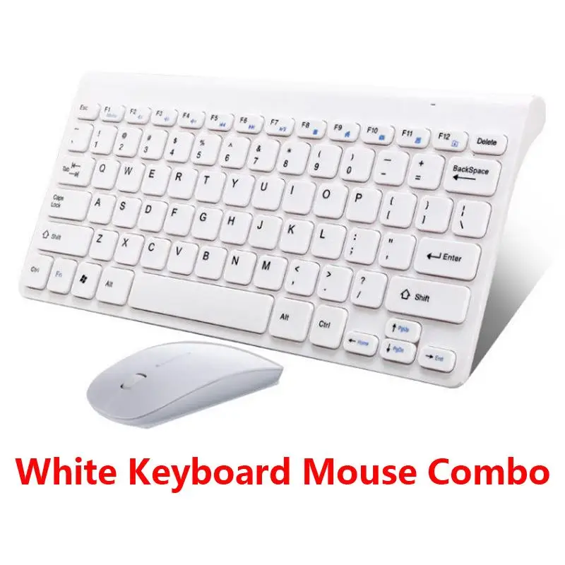 White Mouse Keyboard Мини Беспроводная мышь Клавиатура для ноутбука Настольный компьютер Mac домашний офис эргономичная игровая клавиатура мышь комбинированная мультимедийная - Цвет: White Mouse Keyboard