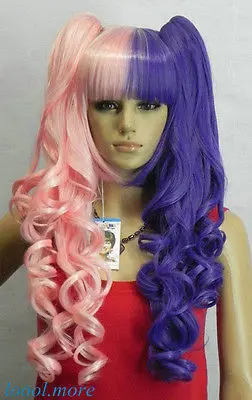 Parrucca парик ГОРЯЧАЯ ХОРОШИЙ Косплей Harajuku Аниме Длинные Волнистые Розовый +