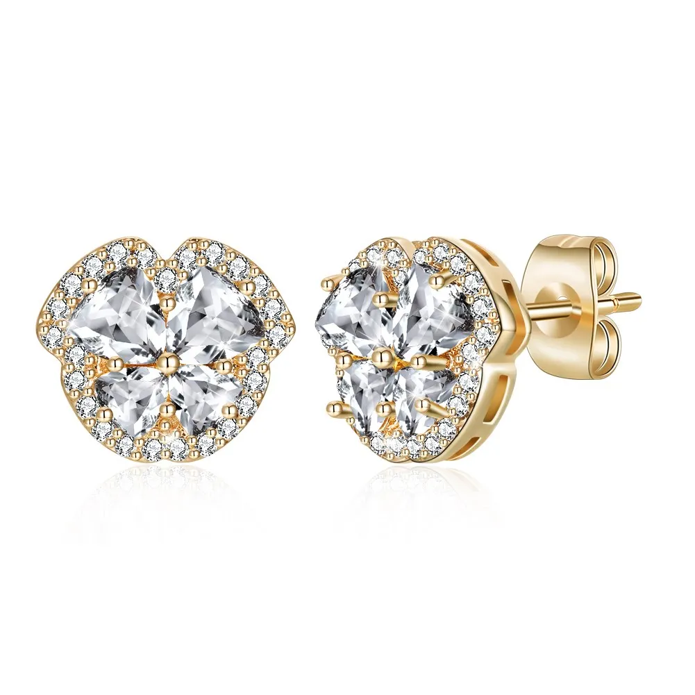 Женские винтажные серьги гвоздики three oorknopjes boucles синие желтые прозрачные цвета