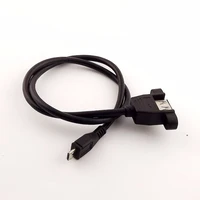 10pcs usb 2 0 a female socket panel mount to micro 5 pin male data adapter cable 50cm
