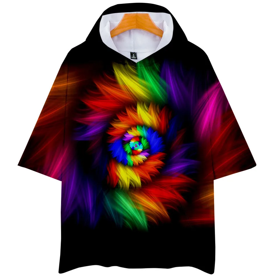 Tie Dye Flashbacks 3d Printed Harajuku hoodies t shirt Boys/Girls colorful psychedelic t-shirt Tops Short Sleeve tshirt Clothes | Мужская