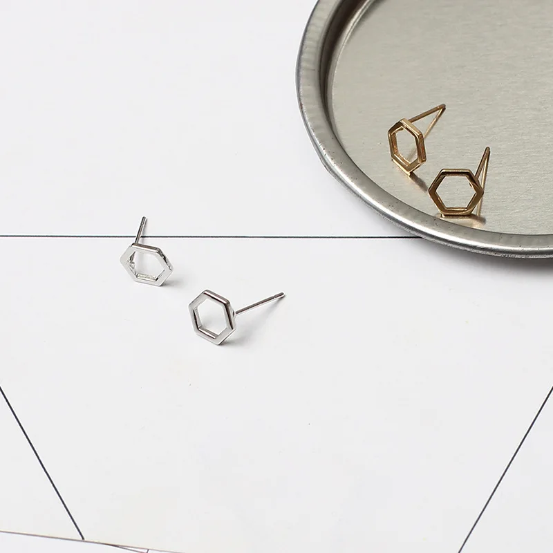 Популярные гипоаллергенные серьги серебристо золотые 1 пара простые креативные