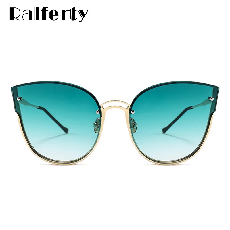 Ralferty 2018 элегантные женские солнцезащитные очки кошачий глаз UV400 большие для