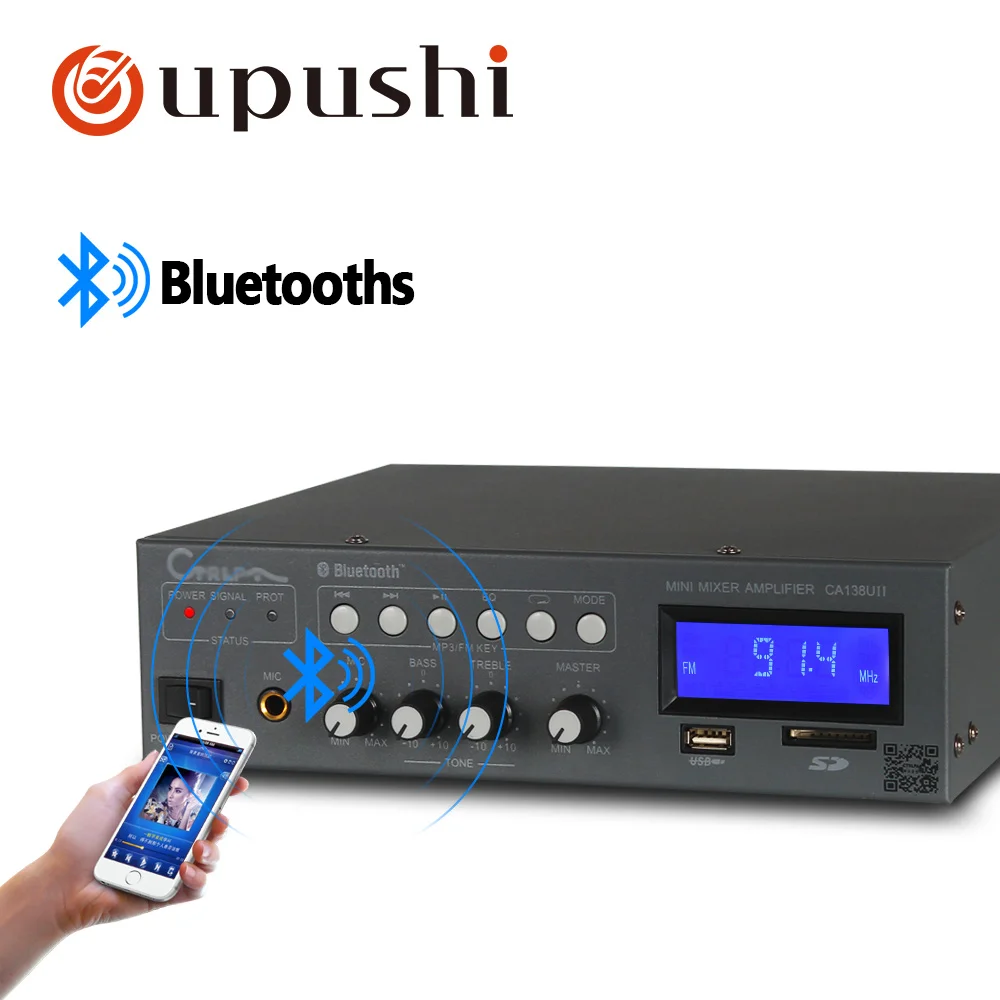 Bluetooth мини усилитель 30 Вт 60 профессиональный домашний мощности usb с FM sd картой для
