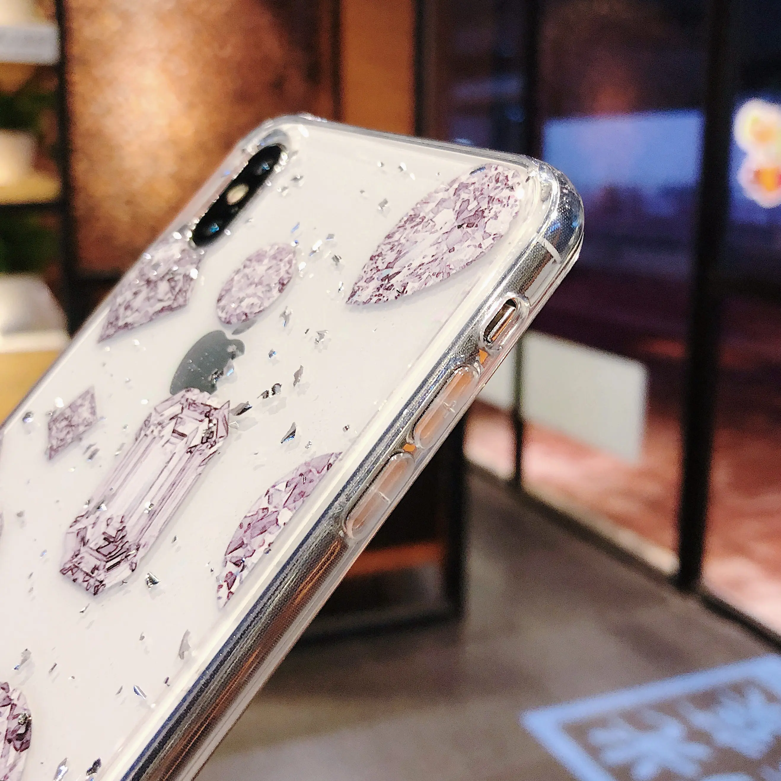 Glitter Bling Clear Phone Case For iphone X 8 7 6 6S Plus XR XS MAX Thin Slim Transparent Diamond Jewlled Marble Soft Cover |
