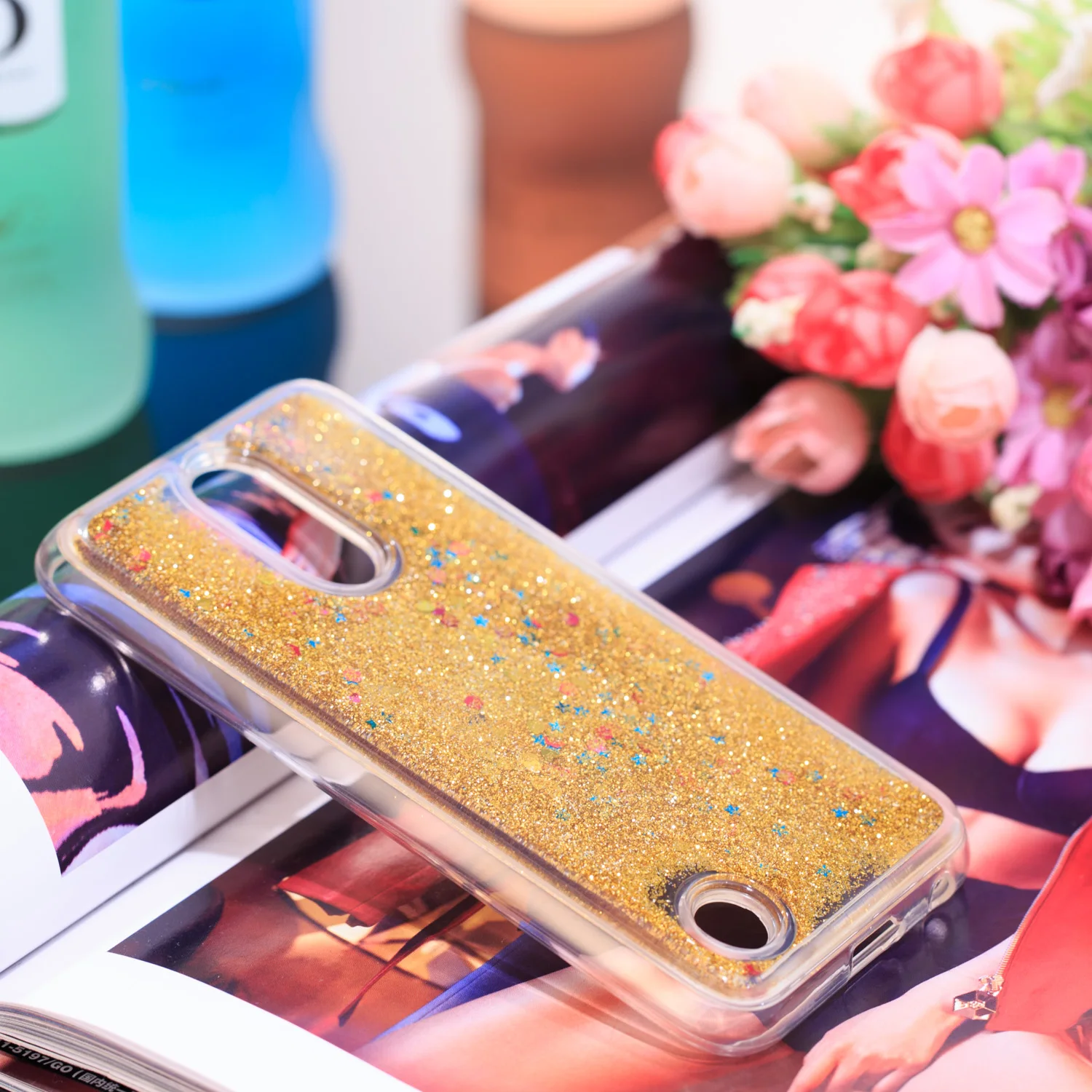 Роскошный блестящий чехол для LG K10 2017 Мягкий силиконовый с кристаллами блестки