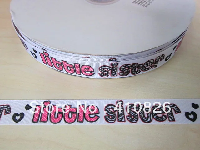 Q & N лента 7/8 дюймов little sister Grosgrain ленты для свадьбы рождественской вечеринки