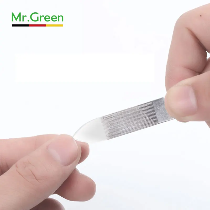 Mr. Green пилка для ногтей из нержавеющей стали с противоскользящей ручкой и кожаный