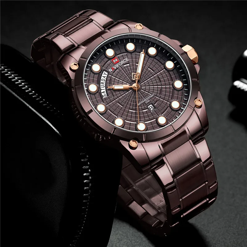Relogio Masculino NAVIFORCE мужские часы спортивные водонепроницаемые наручные военные