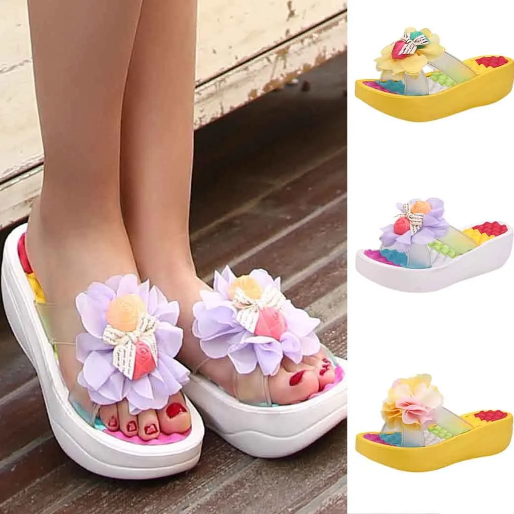 SAGACE/летние шлепанцы на толстой платформе в богемном стиле Шлепанцы Женская