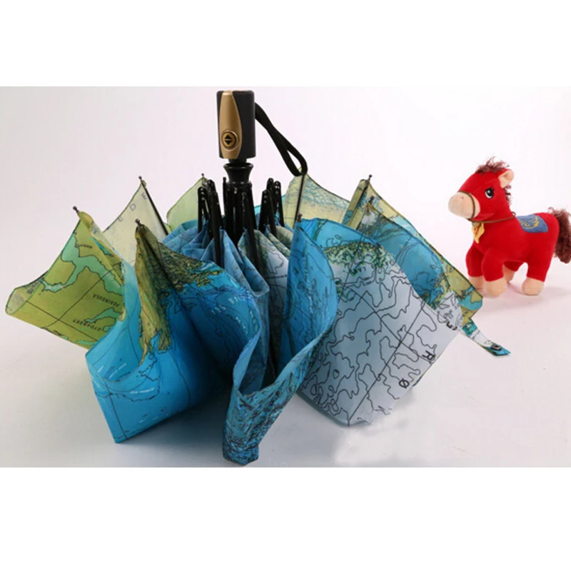 Дом Декорации Полностью автоматический Зонтик Карту Осенью И Зимой Путешествия