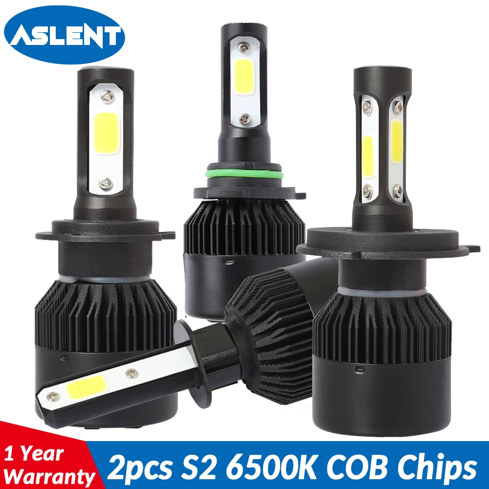 ASLENT 2 шт. 60 Вт 8400lm H4 высокая низкая автомобиля светодиодный H7 H11 H8 H9 H1 H3 HB4 HB3 9005 9006 9012