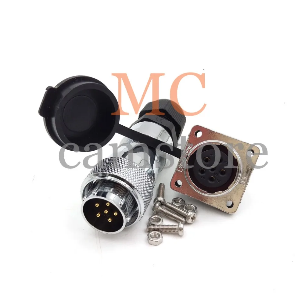 WS20 6 контактные водонепроницаемые и пыленепроницаемые разъемы (штекер) (гнездо)