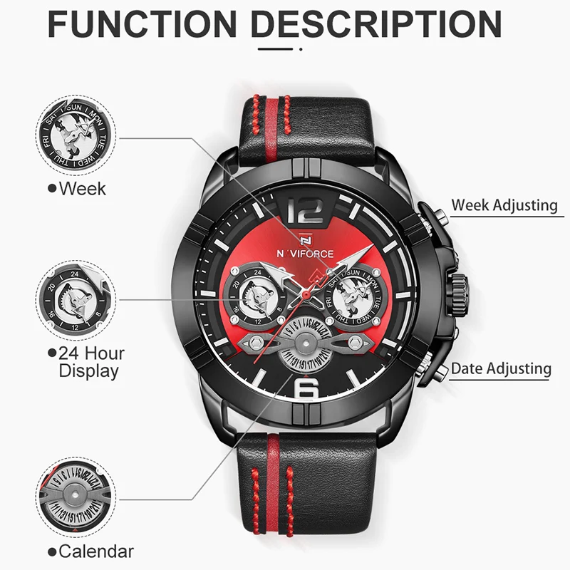 Relogio Masculino NAVIFORCE мужской роскошный бренд часов для мужчин s Военные Спортивные кварцевые часы мужские кожаные водонепроницаемые часы с календарем