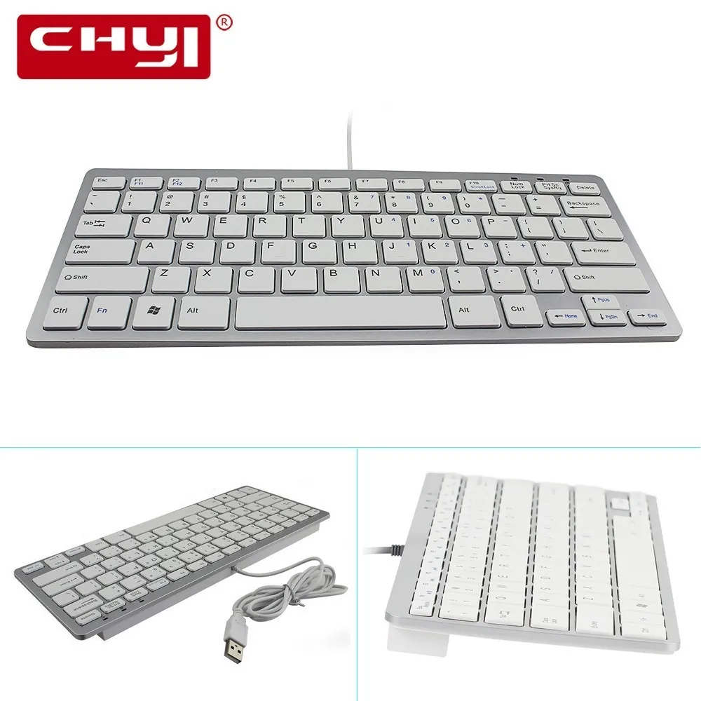 

CHYI Ultra Slim 78 Keys Scissor USB2.0 Wired Keyboard 78-Key Ultra-Thin Keypad USB Cable Mini Silent Keyboard For Laptop Desktop