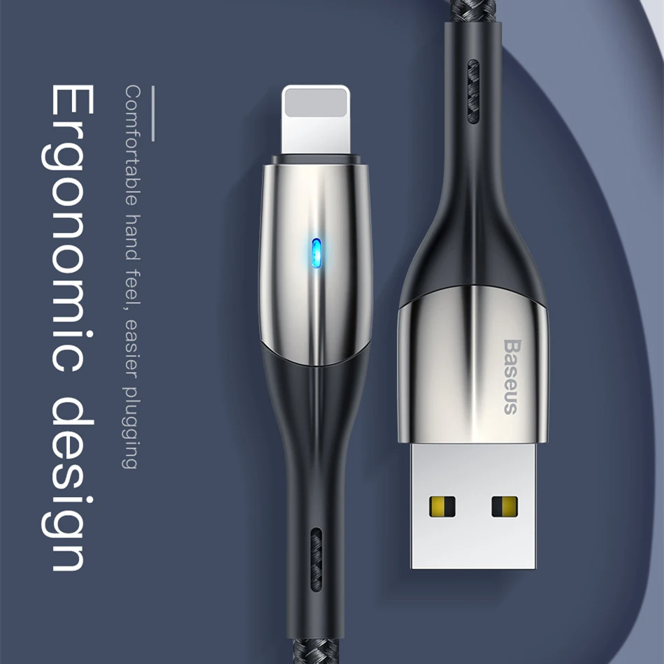 Зарядный usb кабель Baseus Zn из сплава для iPhone xs max 1 м 2 4 А 8 7 6 plus|Кабели мобильных