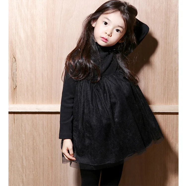 Autumn and winter new children's wear girl dress Korean plus velvet thickened lace for girls 10 to 12 years | Детская одежда и