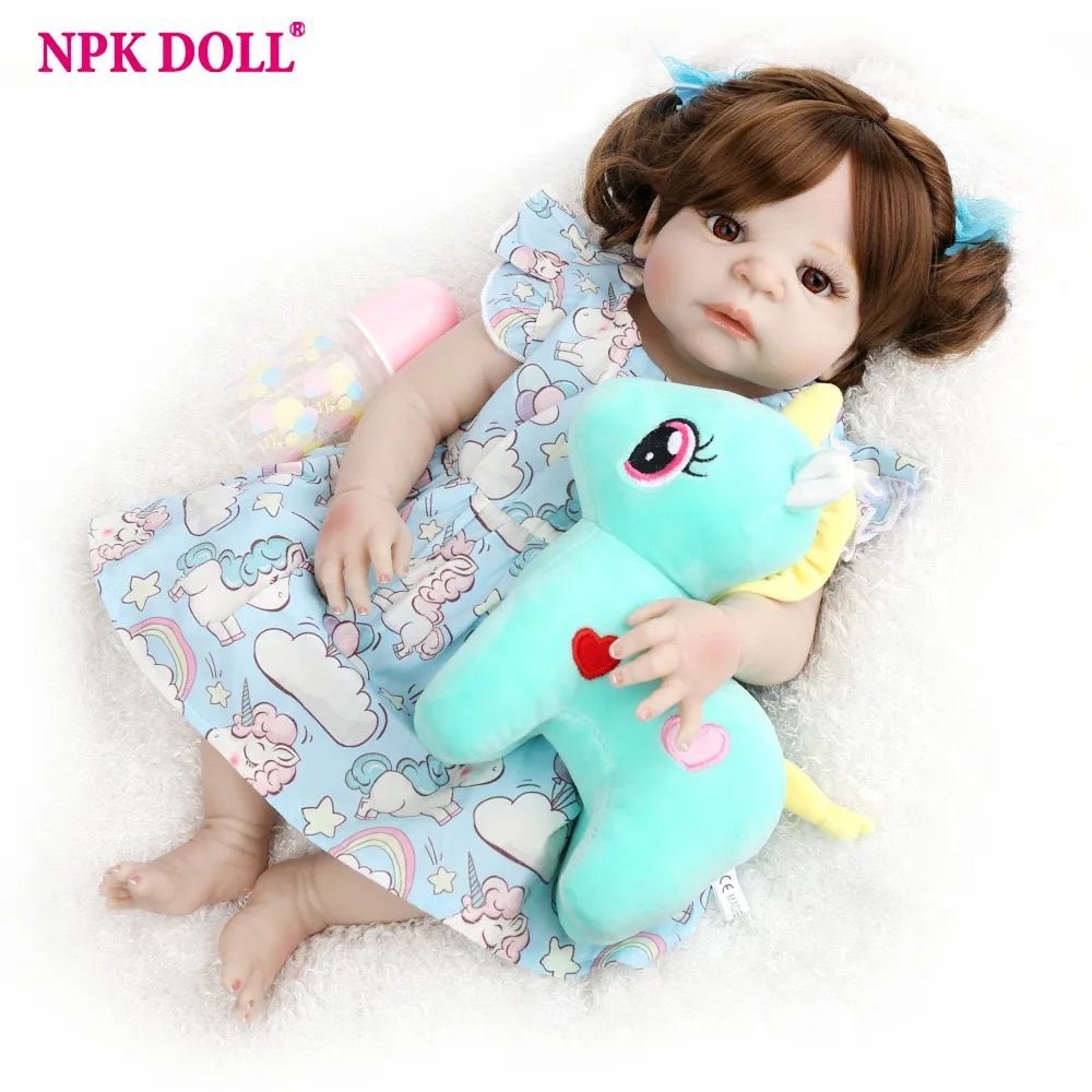 Кукла NPKDOLL 55 см полностью силиконовая кукла Reborn Реалистичная детская игрушка
