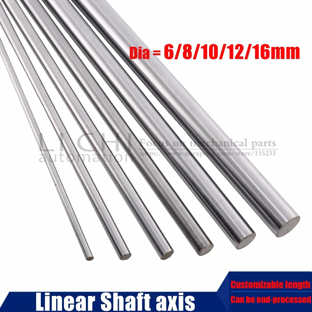 Линейный вал для 3D принтера 2 шт. 6 мм 8 10 12 16 8x400 мм|6mm shaft|3d printer shaftlinear shaft 8mm 400mm |