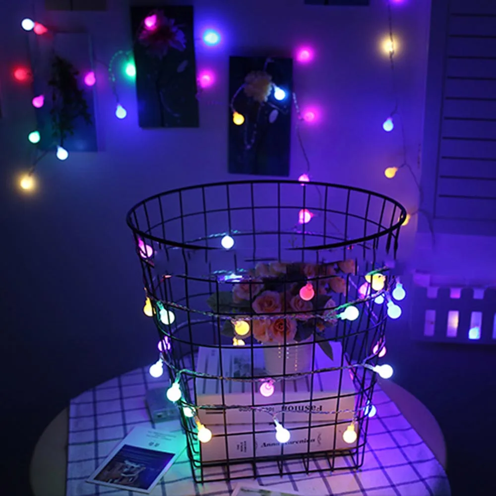 Гирлянда светодиодная 20 50 мини шаров 9 цветов|holiday christmas|string lightsled string lights |