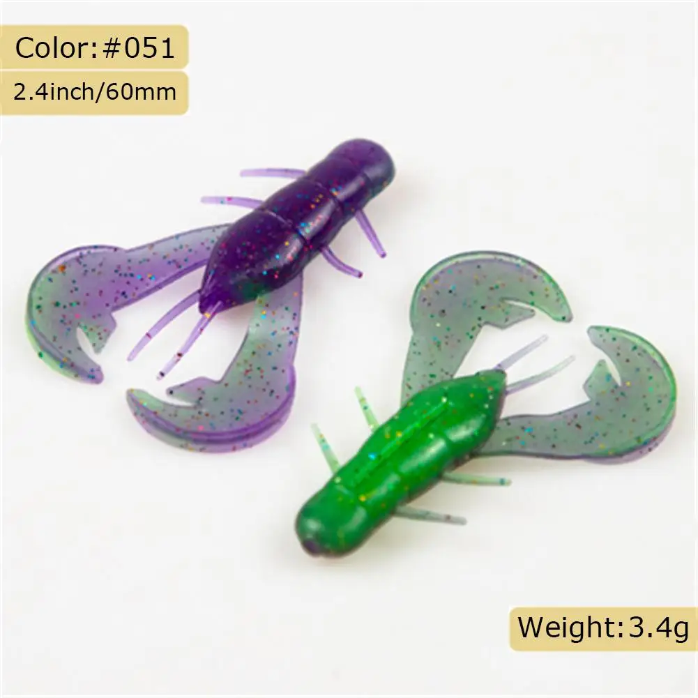 Вода. Sniper 8 шт/партия Craw Тип Softbait Скакалка приманка для окуня 2,4 дюйма/60 мм/3,4 г