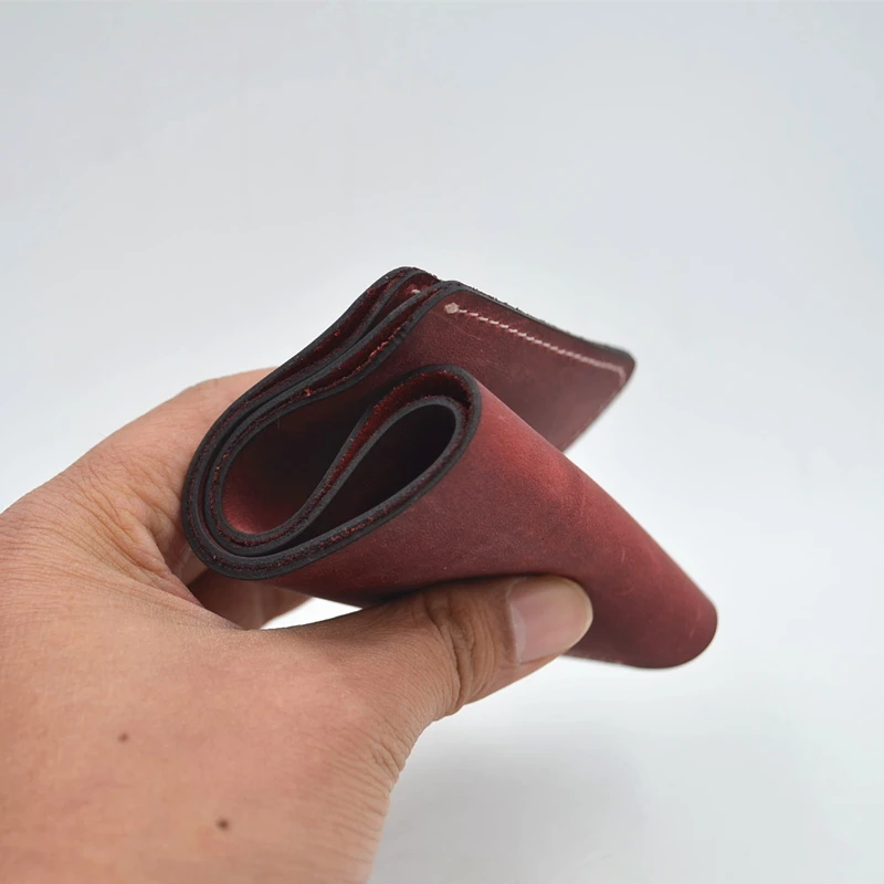 Натуральная кожа короткие бумажник человек/чистый коричневый ручной работы