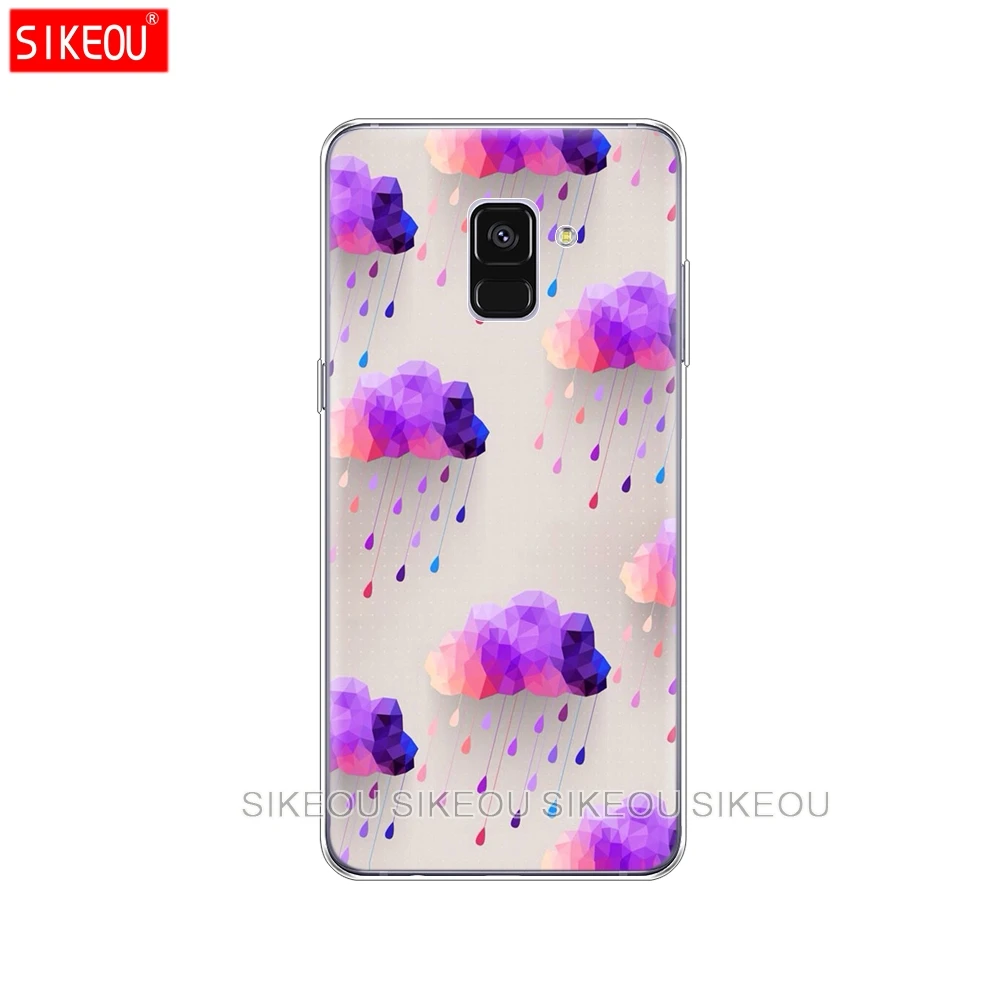 Силиконовый чехол для телефона Samsung Galaxy A6 A8 2018 A3 A310 A5 A510 A7 2016 2017 облака на голубом