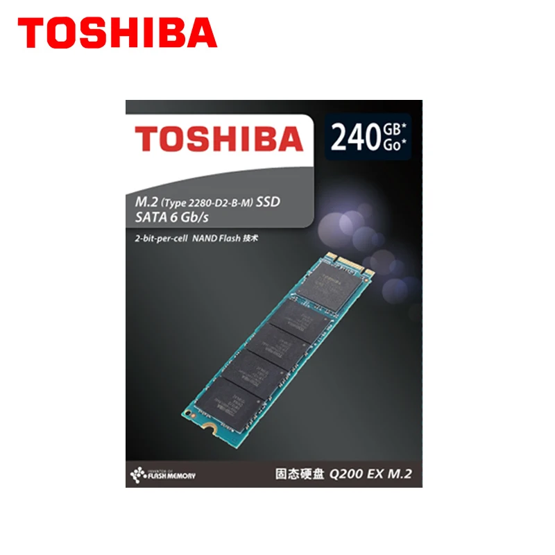 TOSHIBA M.2 2280 240 ГБ NGFF SSD Внутренний твердотельный диск SATA 6 ГБ/сек. 550 Мб/с для ноутбуков