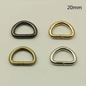 (20 шт.лот) ручная кожаная сумка для багажа, внутренний диаметр 20 мм, звено плечевого ремня для регулировки D-образной пряжки, металлические аксессуары.