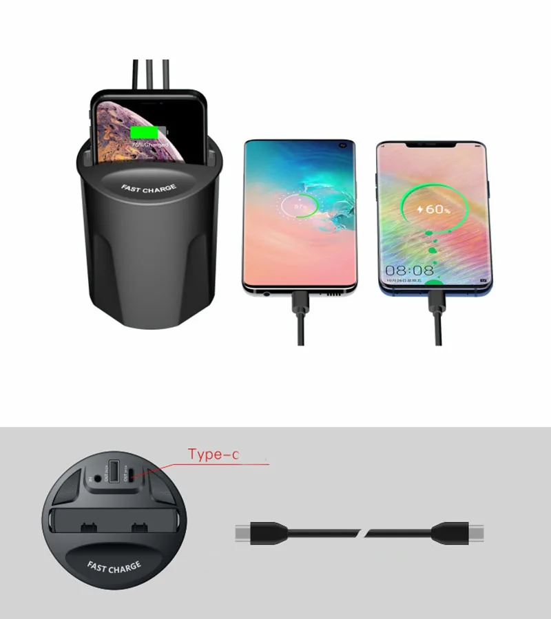 QI автомобильное беспроводное быстрое зарядное устройство для iPhone 8 X держатель для зарядки подставка для Apple XS MAX/XR samsung note10/9 Беспроводная зарядка