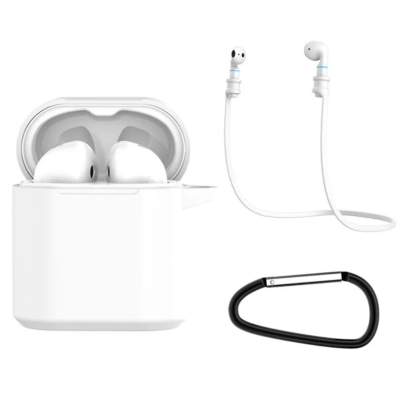 white Силиконовый беспроводной Чехол для наушников с Bluetooth, ремешок против потери для huawei Honor FlyPods/Fly Pods Pro/Freebuds 2 Pro, комплект чехлов - Цвет: white