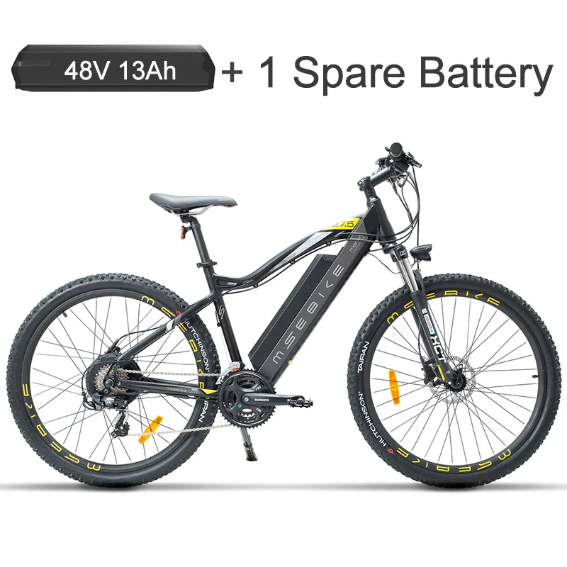 Black Plus Battery Msebike 27," для электрического велосипеда, 400W 48V 13Ah сильный Мощность, гидравлические дисковые тормоза, 5 PAS горный велосипед ребёнка ройялас ЖК-дисплей Дисплей - Цвет: Black Plus Battery