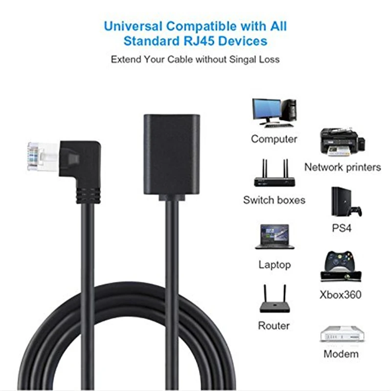 Экранированный Удлинительный кабель Cat6 с прямым углом соединительный FTP Ethernet