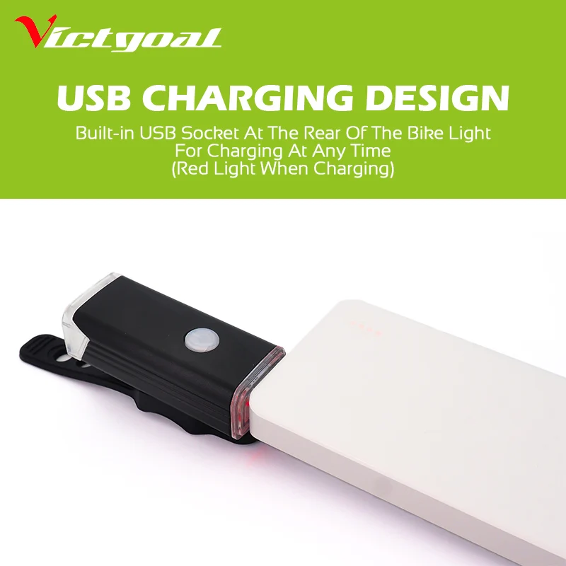 Для велосипеда victgoal светильник USB Перезаряжаемый флэш-светильник для велосипеда велосипедный головной светильник задний светильник набор MTB светодиодный передний фонарь задний светильник
