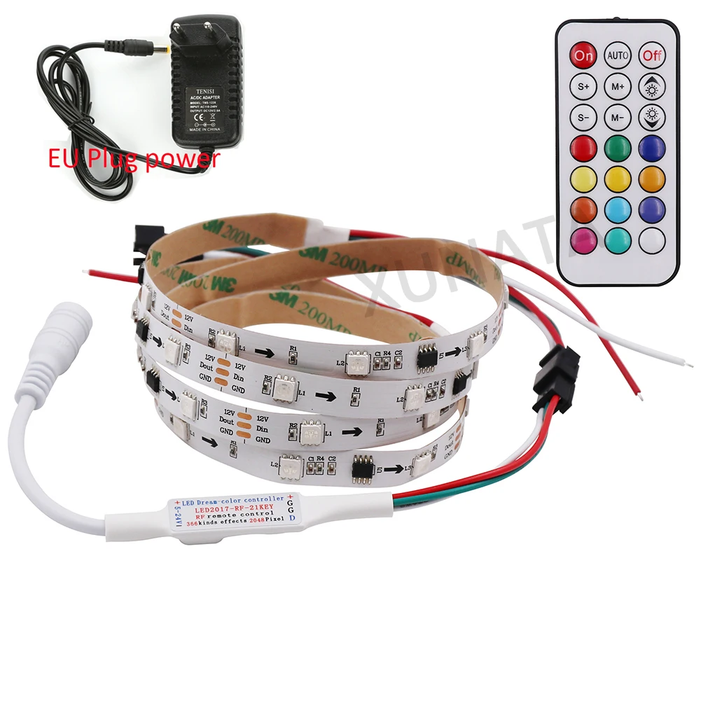 Светодиодная лента WS2811 1 м 5 12 в пост. Тока 30/60 светодиодный s/M RGB SMD5050 полосы 21 ключ RF