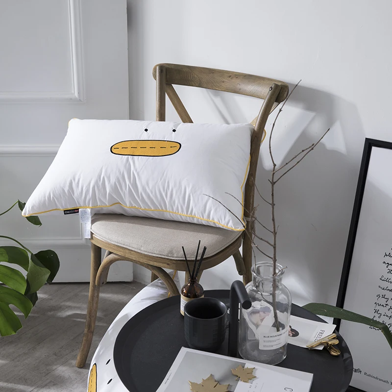 ADQKCLY Cute Duck Pattern Neck Pillow 100% Cotton Fabric Softness Cushion for Bedroom Adults 48*74cm Easy Washable 1PC | Дом и сад