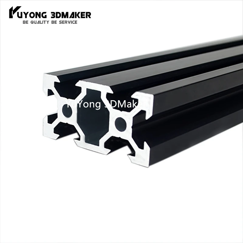 2040 черный анодированный Гладкий без cratch Al6063 v-slot rail алюминиевый профиль на DIY 3D принтер и гравировальная машина