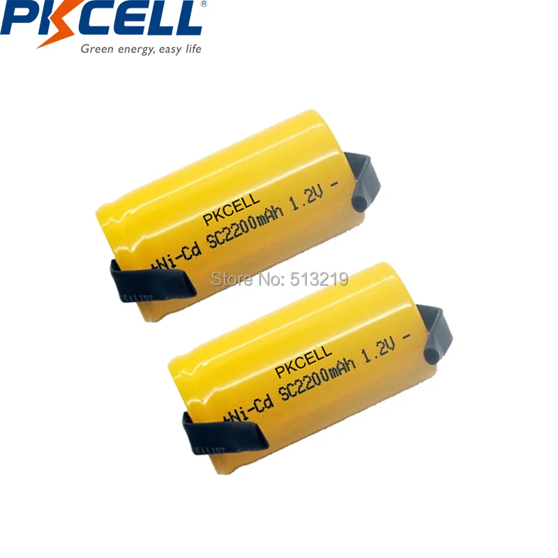 2 шт. PKCELL SC батарея nicd 1 v sub c аккумуляторная для электроинструментов DIY power bank и т.