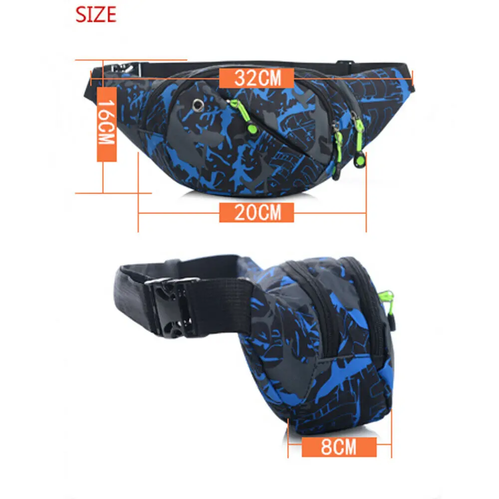 

Men Women Bum Bag Unisex Waist Bag Waterproof Pack Zip Belt Canvas Casual Running Sports Money Pouch