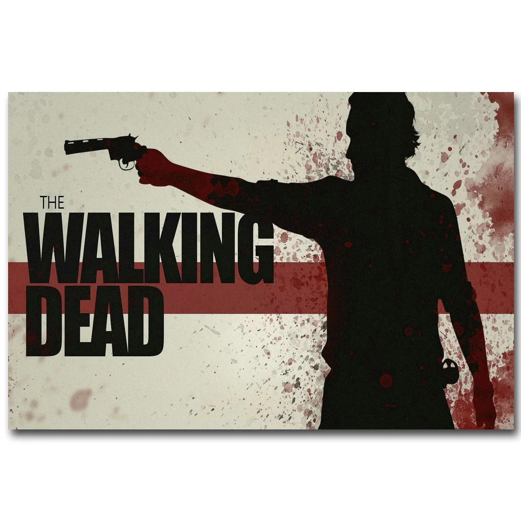 The Walking Dead Art Шелковый тканевой плакат с принтом 13x20 24x36 дюймов ТВ серии картина для комнаты украшения стен Рик Дэрил 040 - Цвет: Фиолетовый