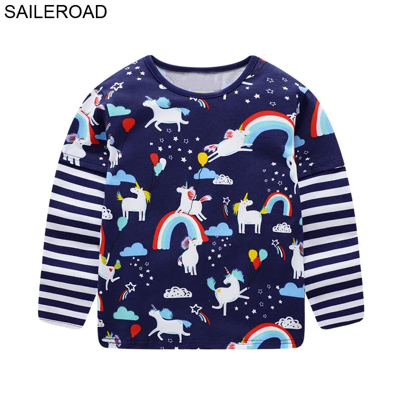 

SAILEROAD футболка с длинным рукавом для девочек, с рисунком единорога, 4 года