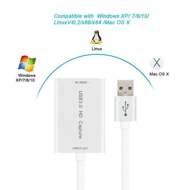 HDMI к USB 3 0 устройство захвата карты Dongle 1080P видео и аудио адаптер Win Mac US|Карты видео-